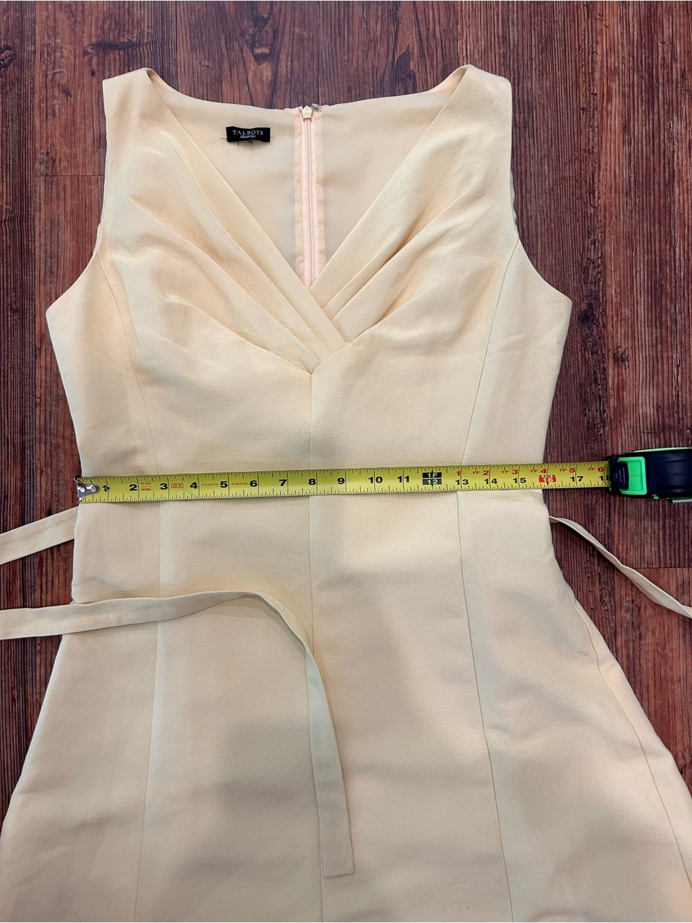 Talbots Butter Yellow Silk Blend Dress Fit Flare Wedding Guest Garden Party 10 - Picture 10 of 12
